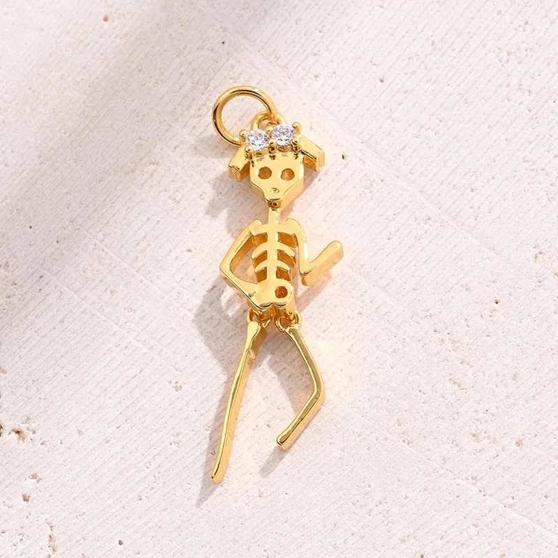 1 Pc/Package 20x14mm 27x22mm Hole 2~2.9mm Hole 3~3.9mm 4.5x2.5mm Copper Zircon 18K Gold Plated Monkey King Lion Polished Pendant