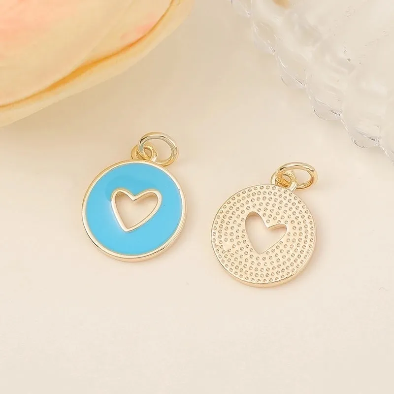 1 Piece 15*18mm Copper 18K Gold Plated Round Heart Shape Polished Pendant