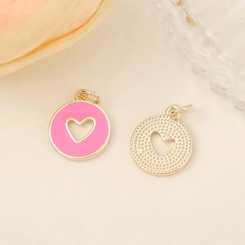 1 Piece 15*18mm Copper 18K Gold Plated Round Heart Shape Polished Pendant