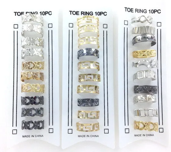 120 assorted metals toe rings