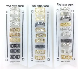 120 assorted metals toe rings