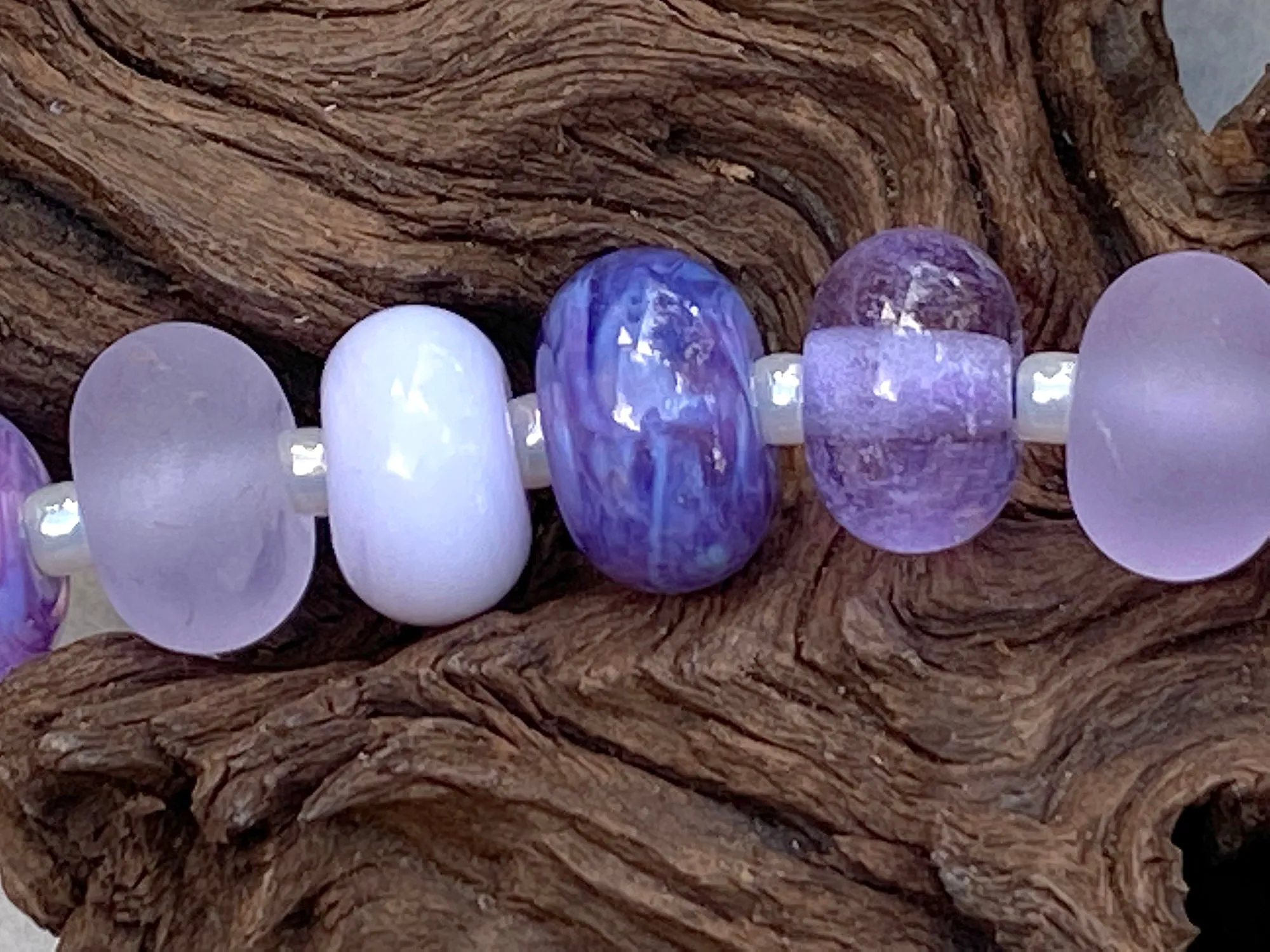 13 Majestic Purple Lampwork Bead Set SRA