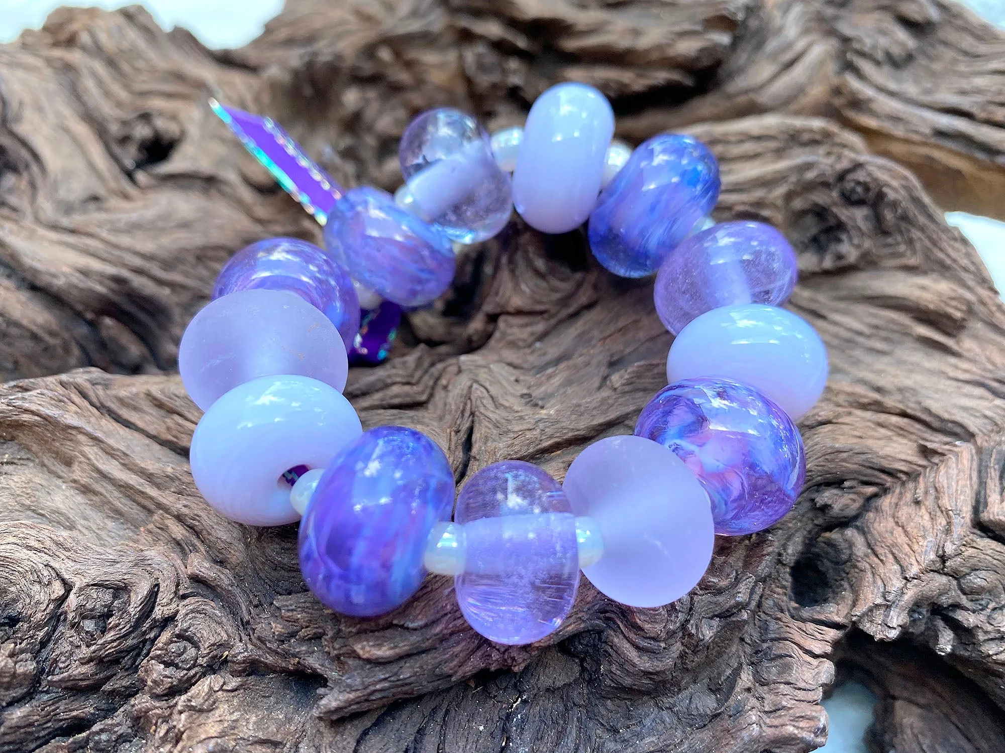 13 Majestic Purple Lampwork Bead Set SRA