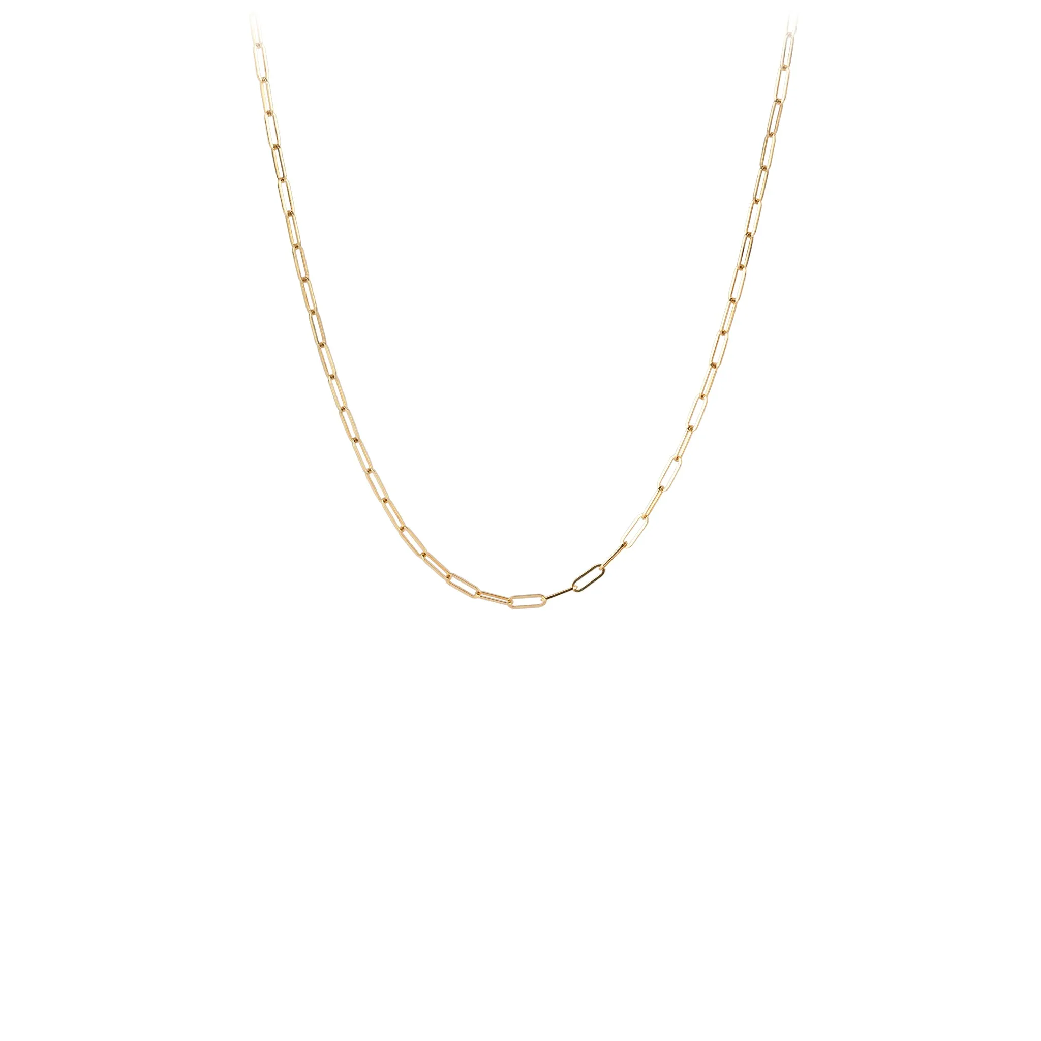 14K Gold Long Link Paperclip Chain