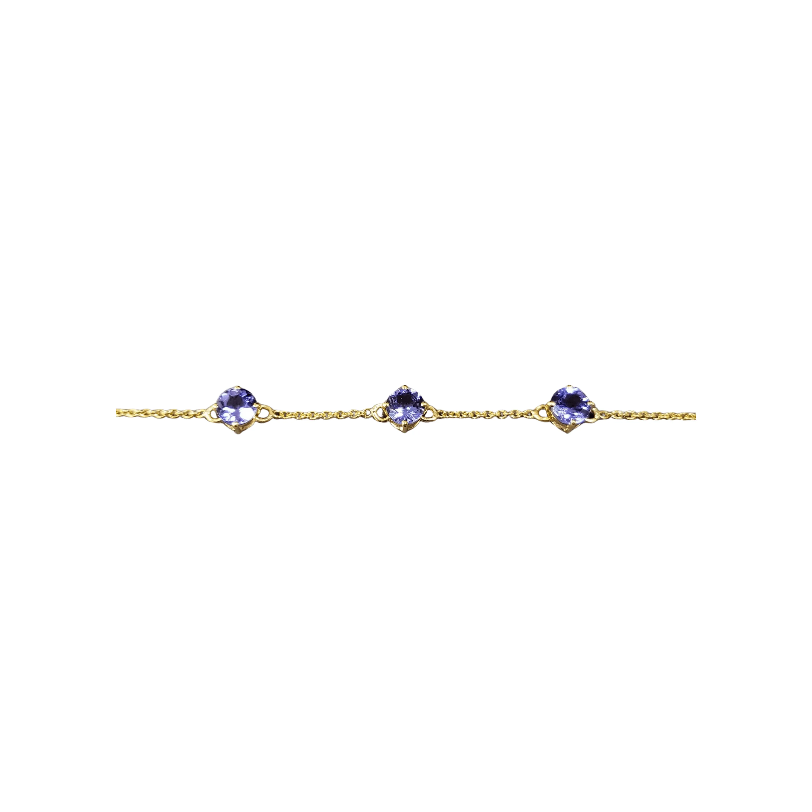 14k Gold Tanzanite Dainty Bracelet Blue