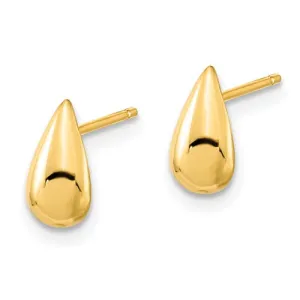 14K Gold Teardrop Post Earrings