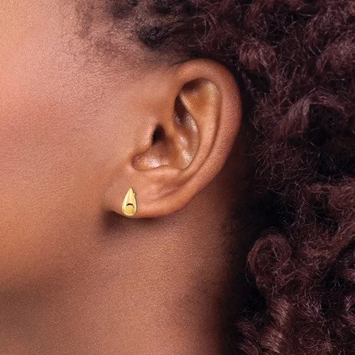 14K Gold Teardrop Post Earrings