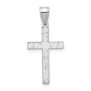 14k White Cross Charm Pendant