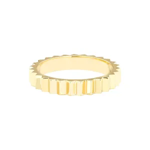 14k Yellow Gold Fluted Band