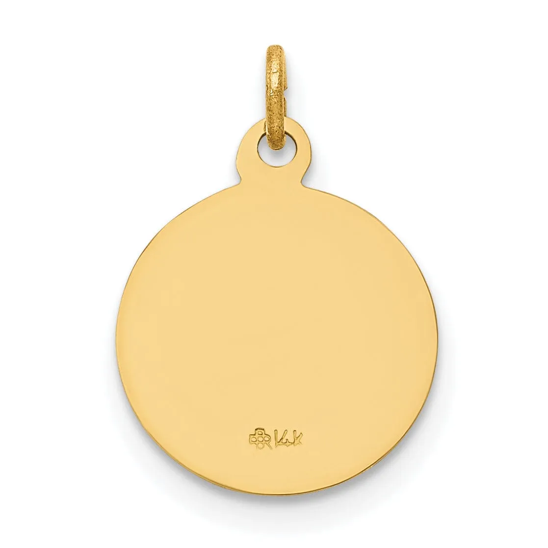 14k Yellow Gold Guardian Angel Medal Pendant