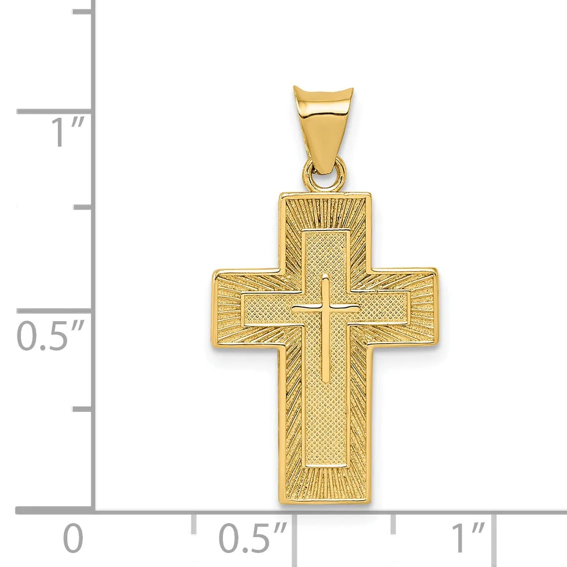 14k Yellow Gold Lords Prayer Spanish Cross