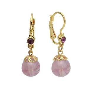 1928 Jewelry Round Amethyst Color Drop Earrings