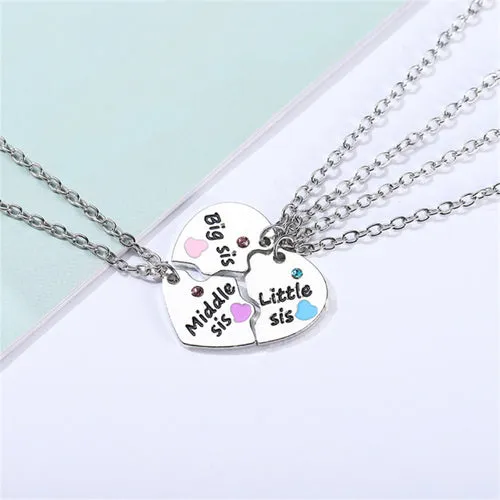 2 Piece Set Necklace Metal Couple Pendant Necklace Collar Best Friend