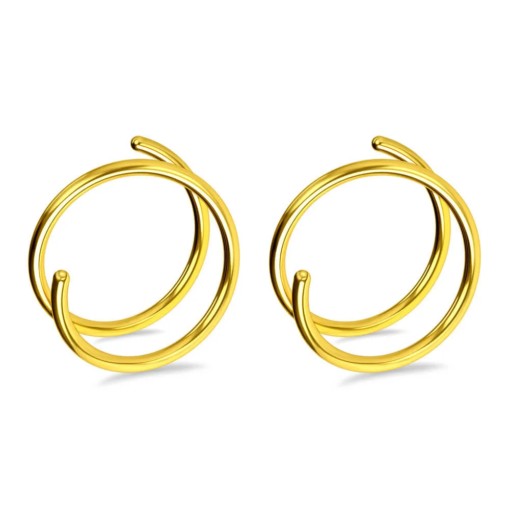 20G 2PCS Titanium Spiral Hoop Nose Rings (Left/Right)