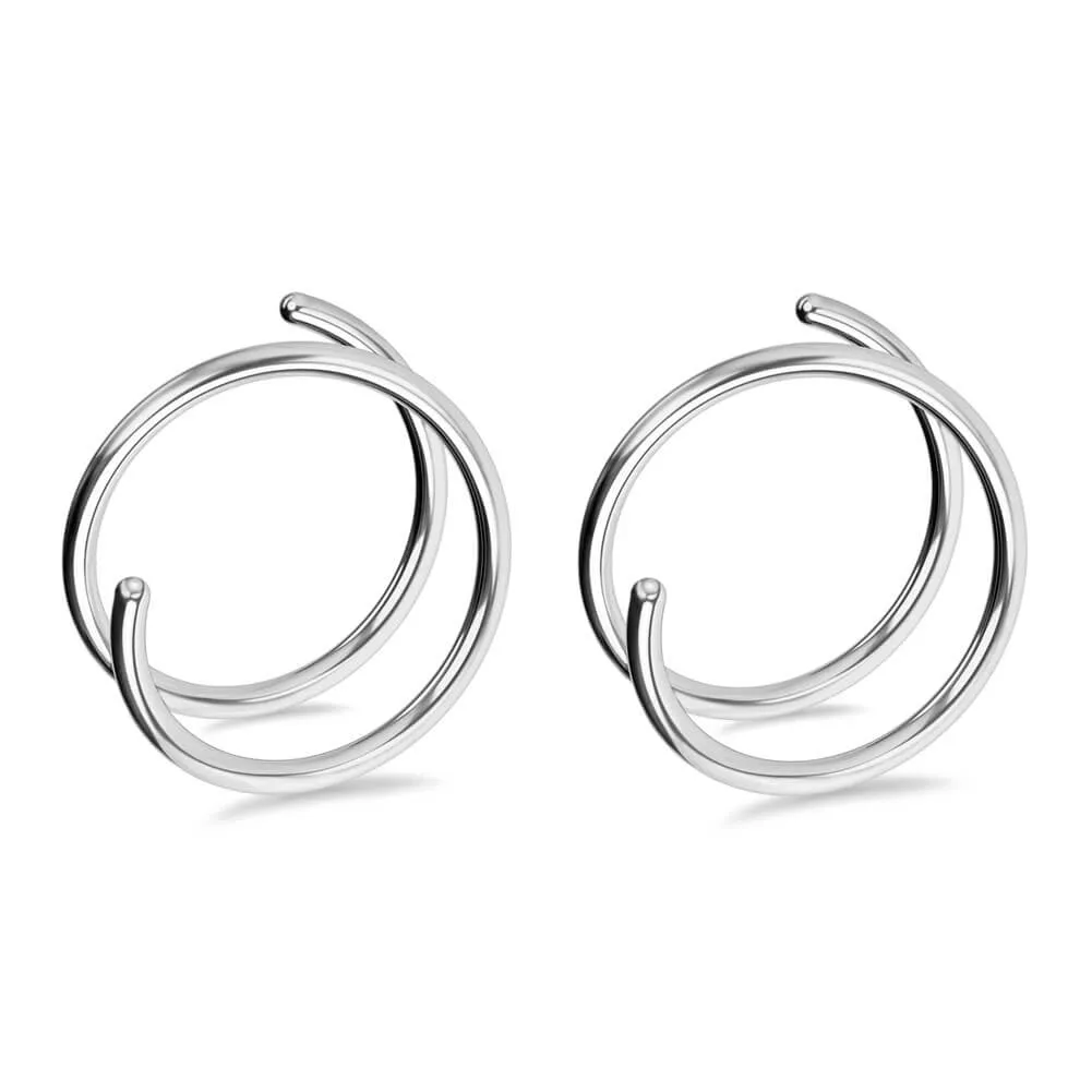 20G 2PCS Titanium Spiral Hoop Nose Rings (Left/Right)