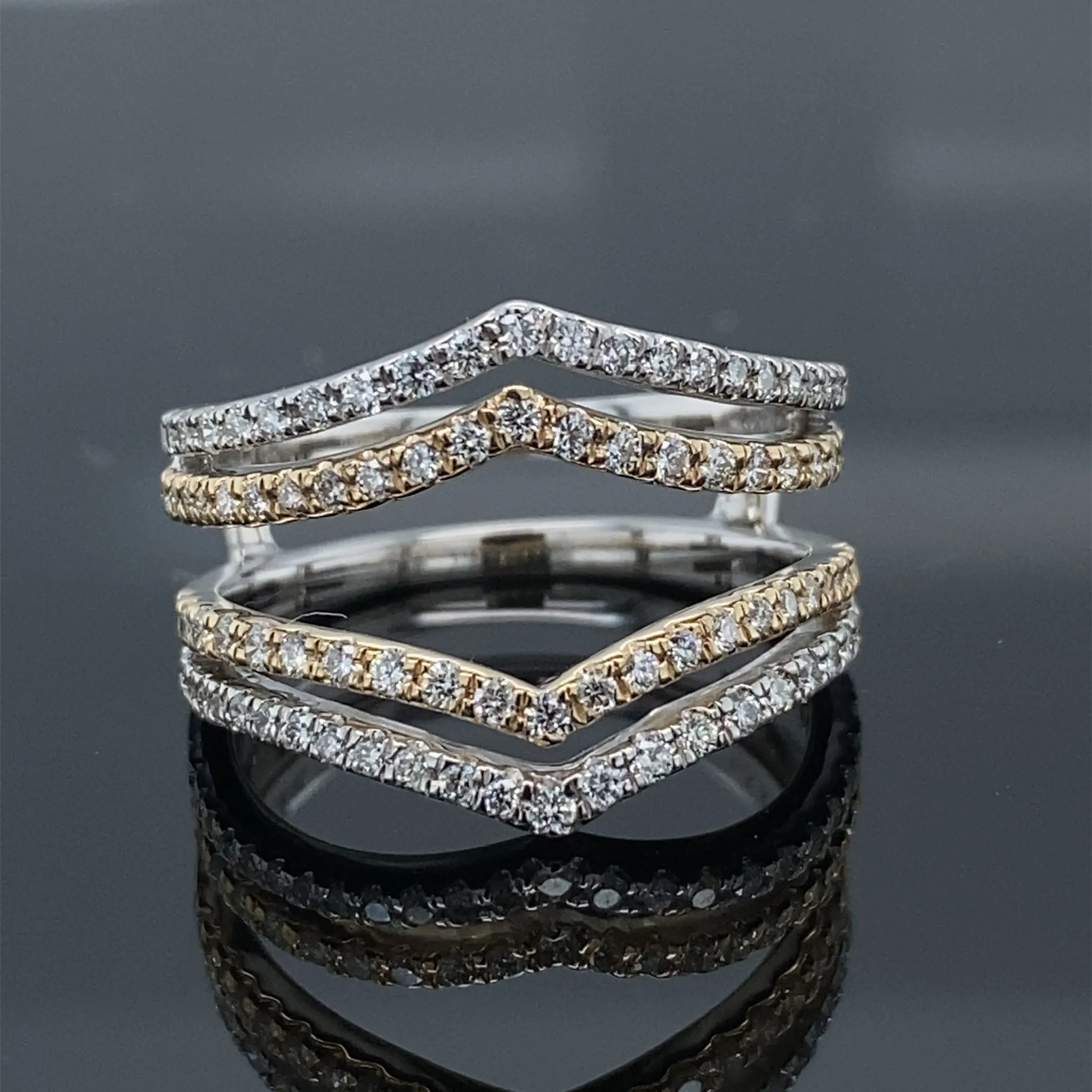 5/8 Carat Diamond Ring Enhancer in 14k Yellow and White Gold