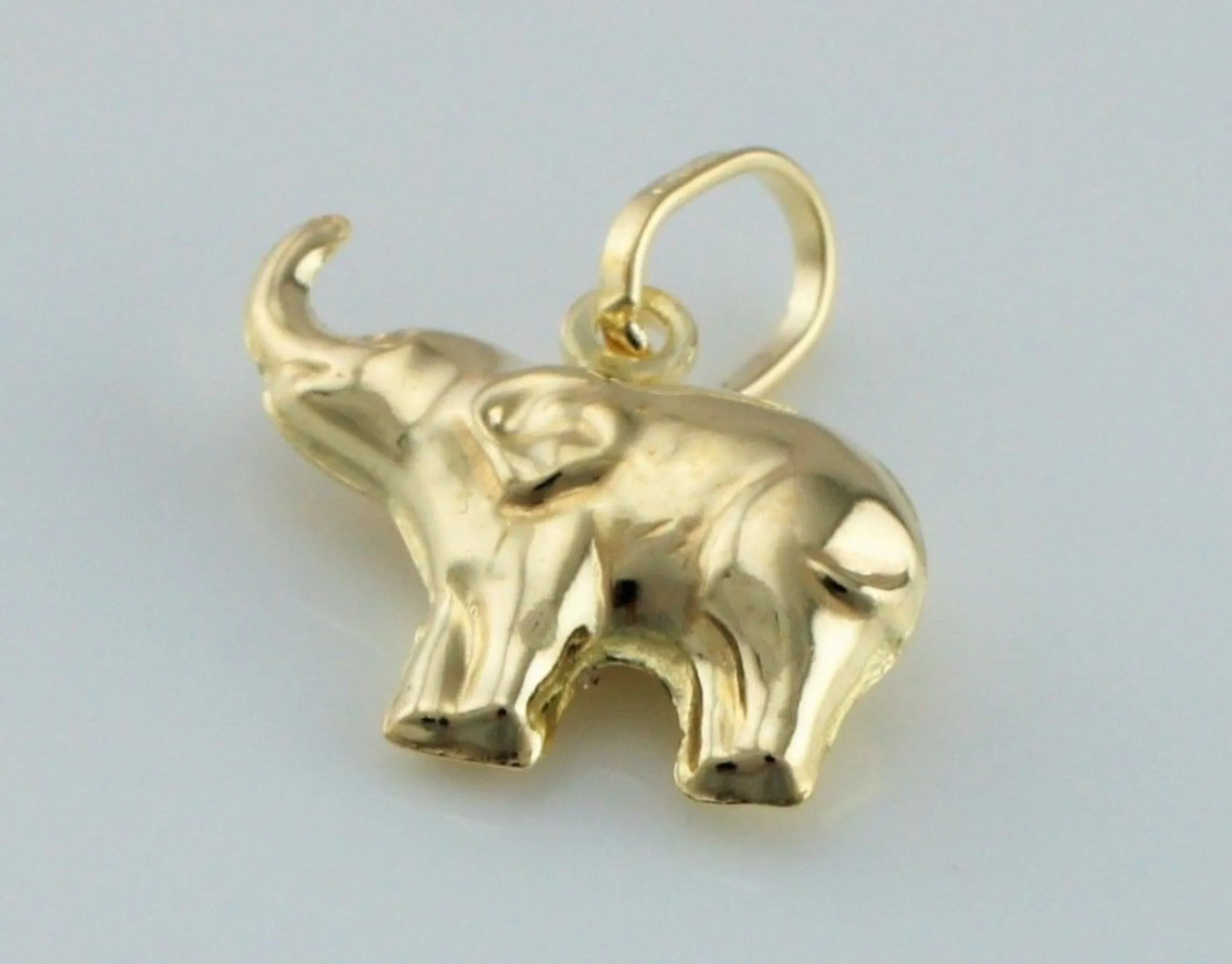 9ct Yellow Gold Baby Elephant Charm - Pendant