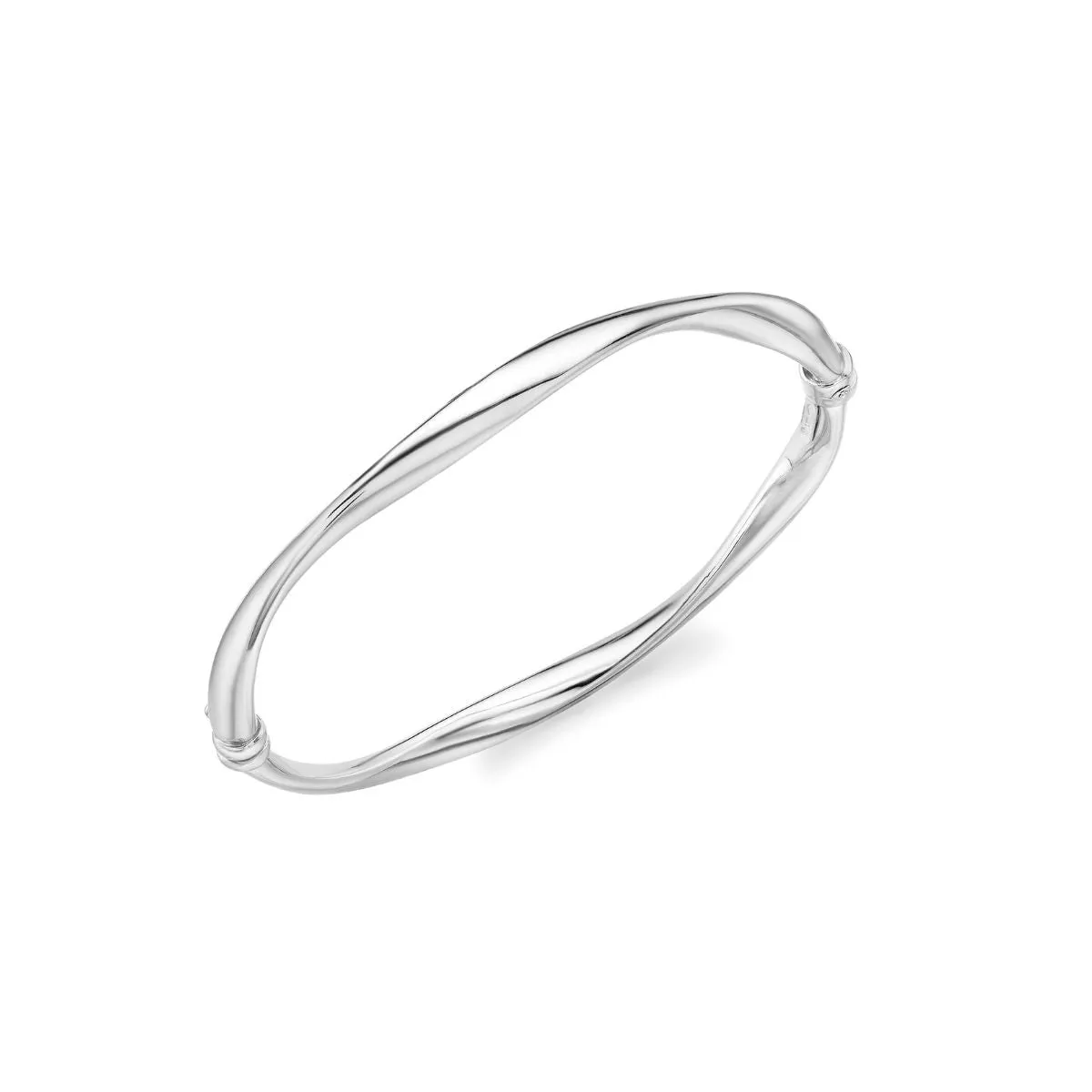 9K White Gold 5mm Wave Tube Bangle