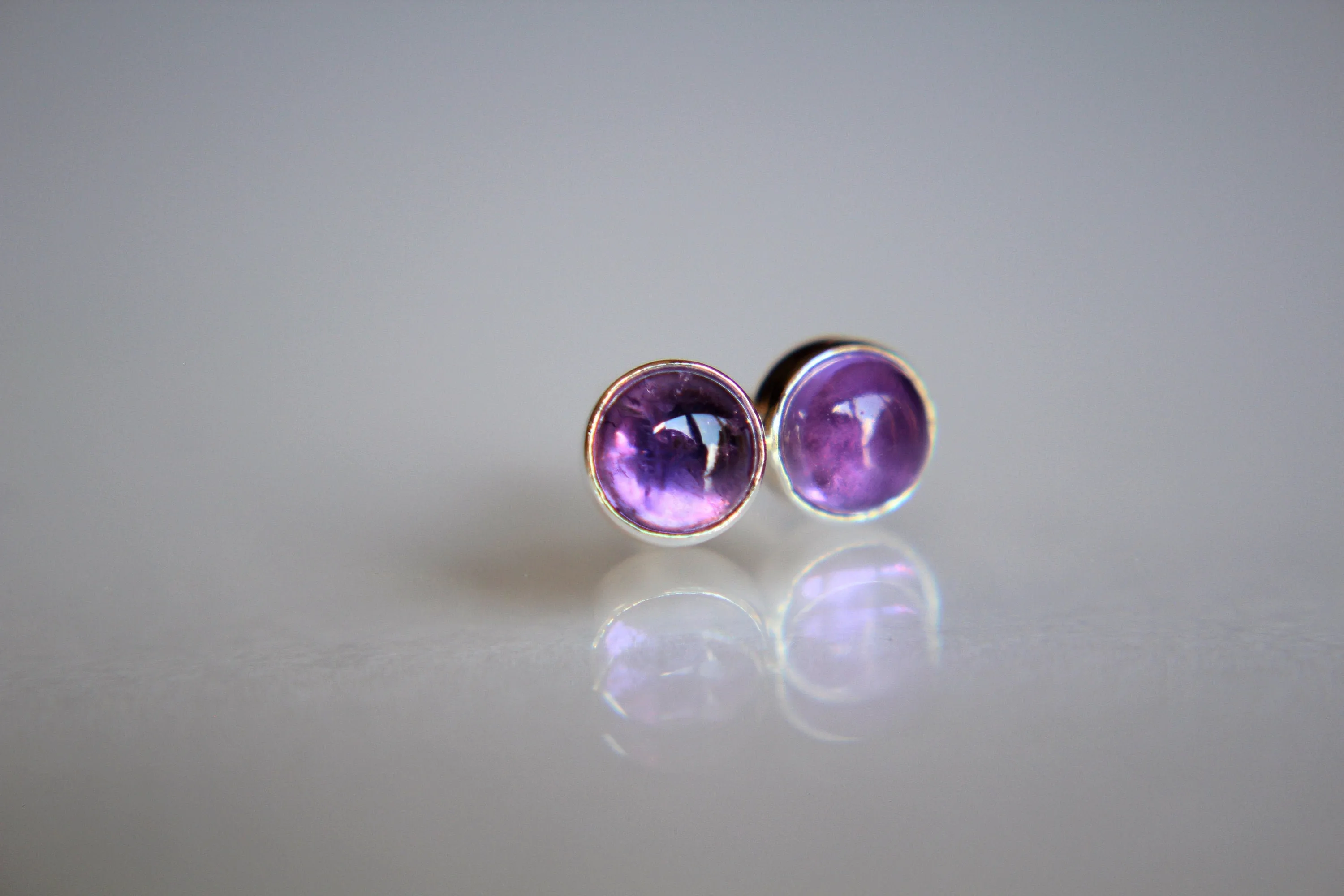 Amethyst Earrings, Gemstone Earrings, Sterling Earrings, Post Earrings, Amethyst Post Earrings, Small Earrings, Minimalist Earrings, Gift