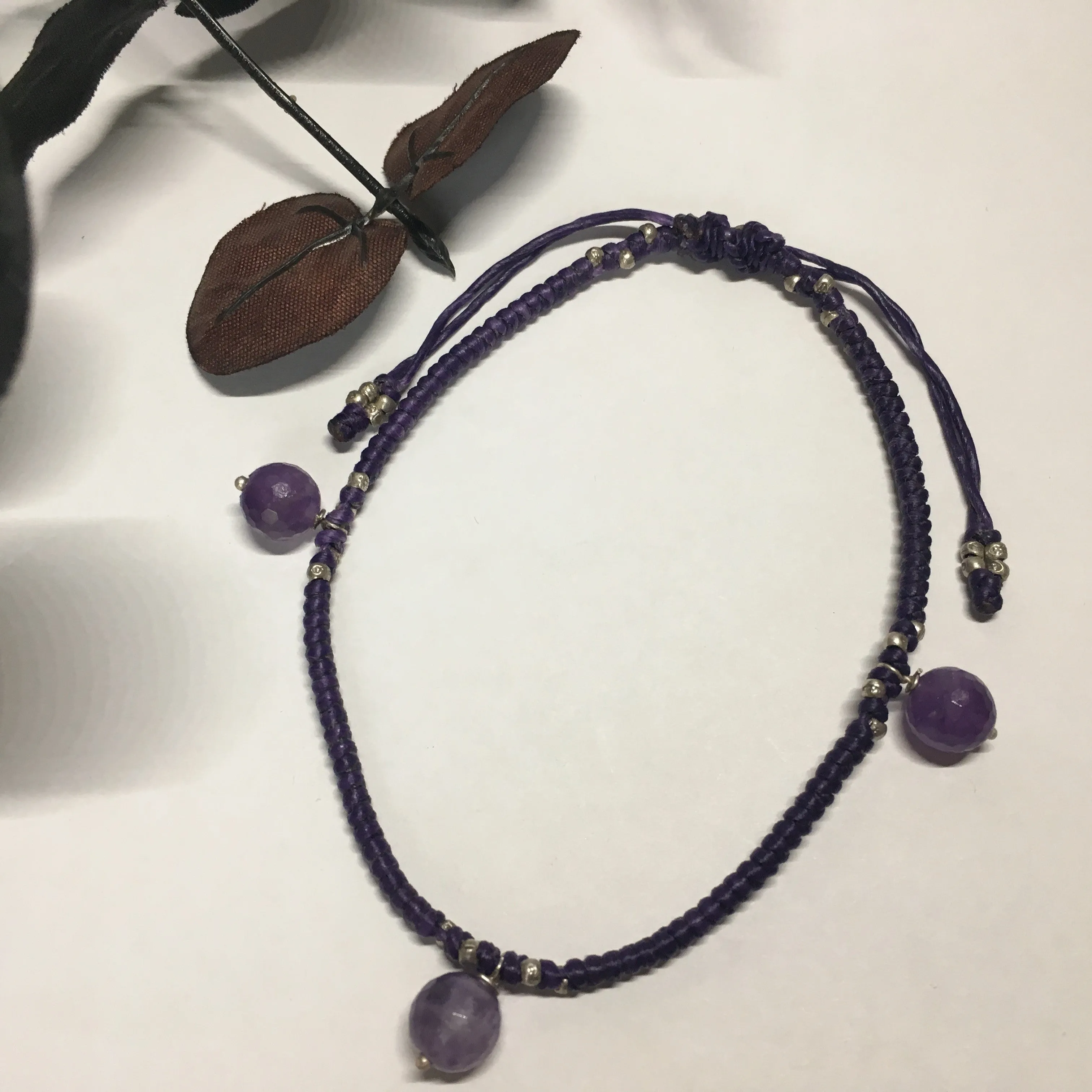 Amethyst Orb Anklet - VANK112