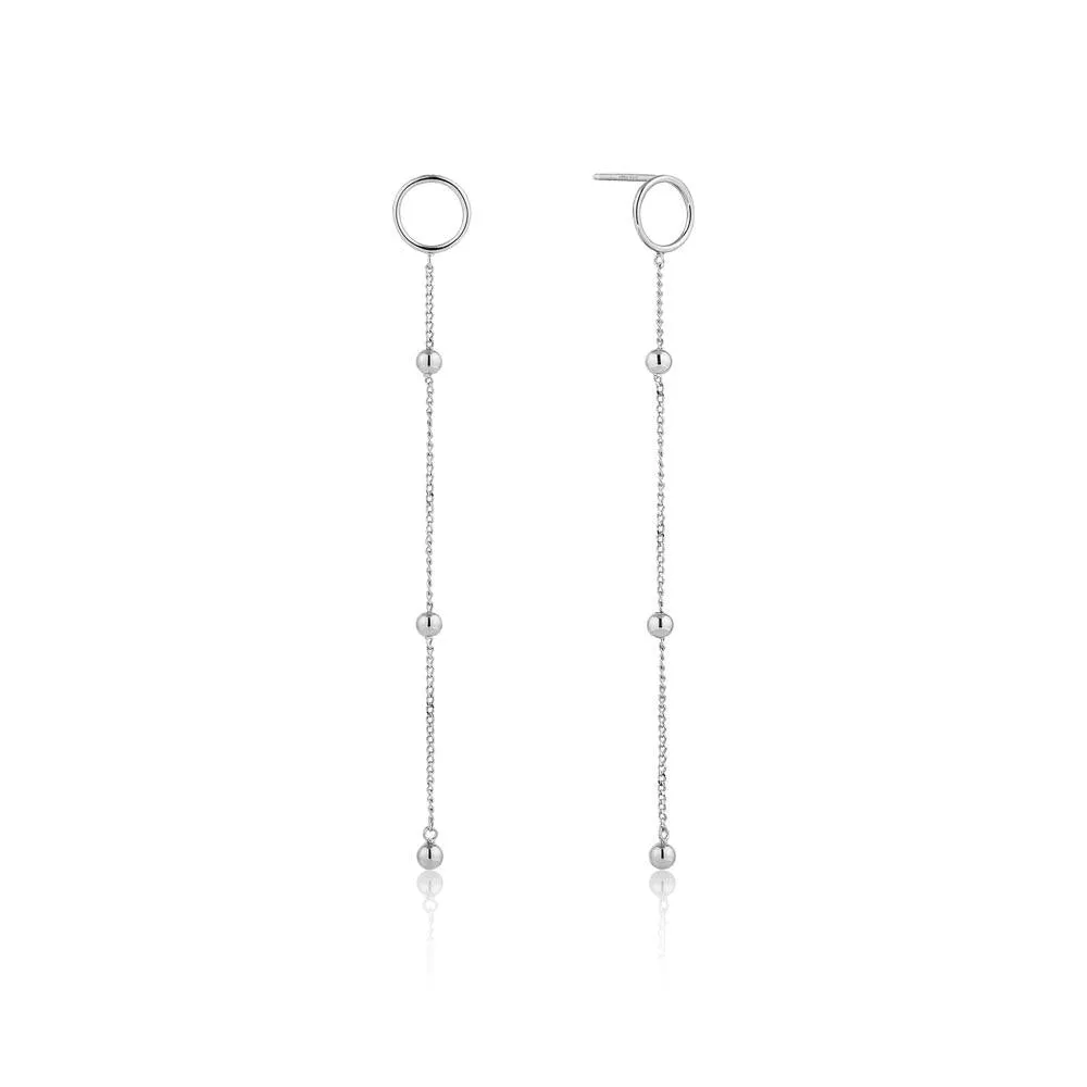 Ania Haie Modern Beaded Drop Earrings - Silver