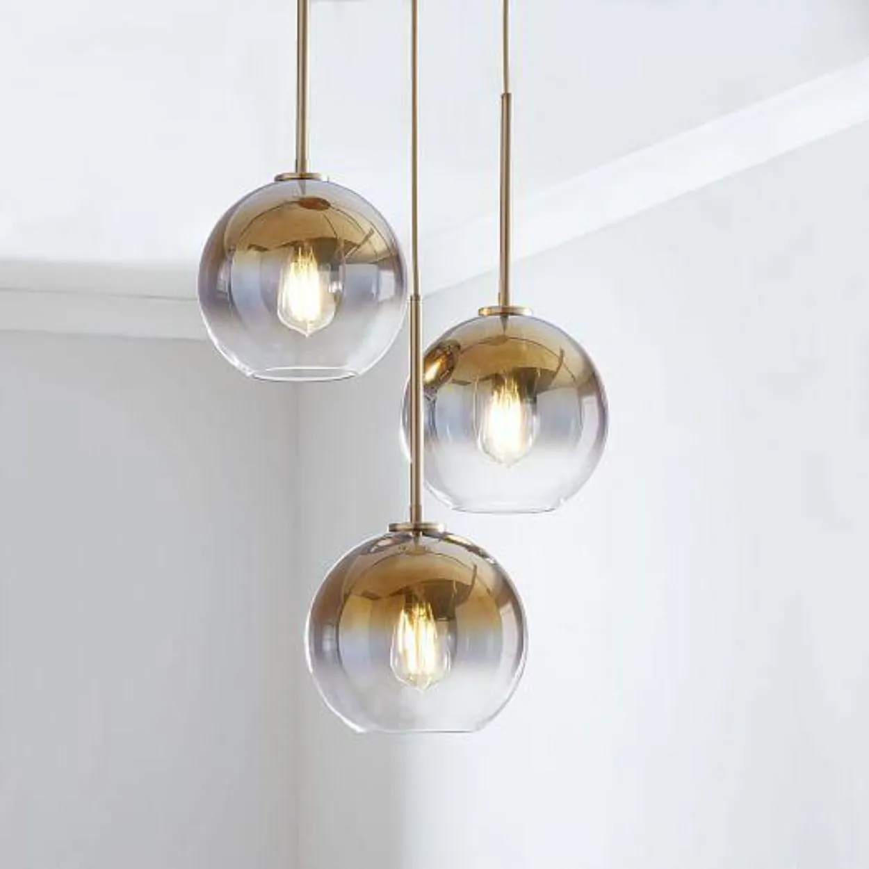 ANKUR MAYA GOLDEN GRADIENT GLASS GLOBE HANGING LIGHT