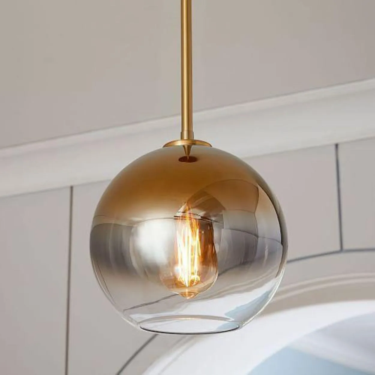 ANKUR MAYA GOLDEN GRADIENT GLASS GLOBE HANGING LIGHT