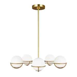 Apollo 5Lt Multi-Arm Pendant - Burnished Brass/Polished Nickel