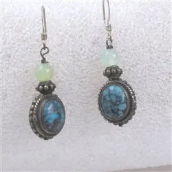 Aquamarine and Turquoise Dangle  Earrings