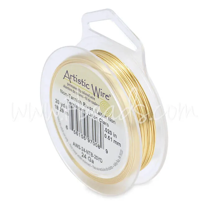 Artistic wire 24 gauge non tarnished brass, 18.2m (1)