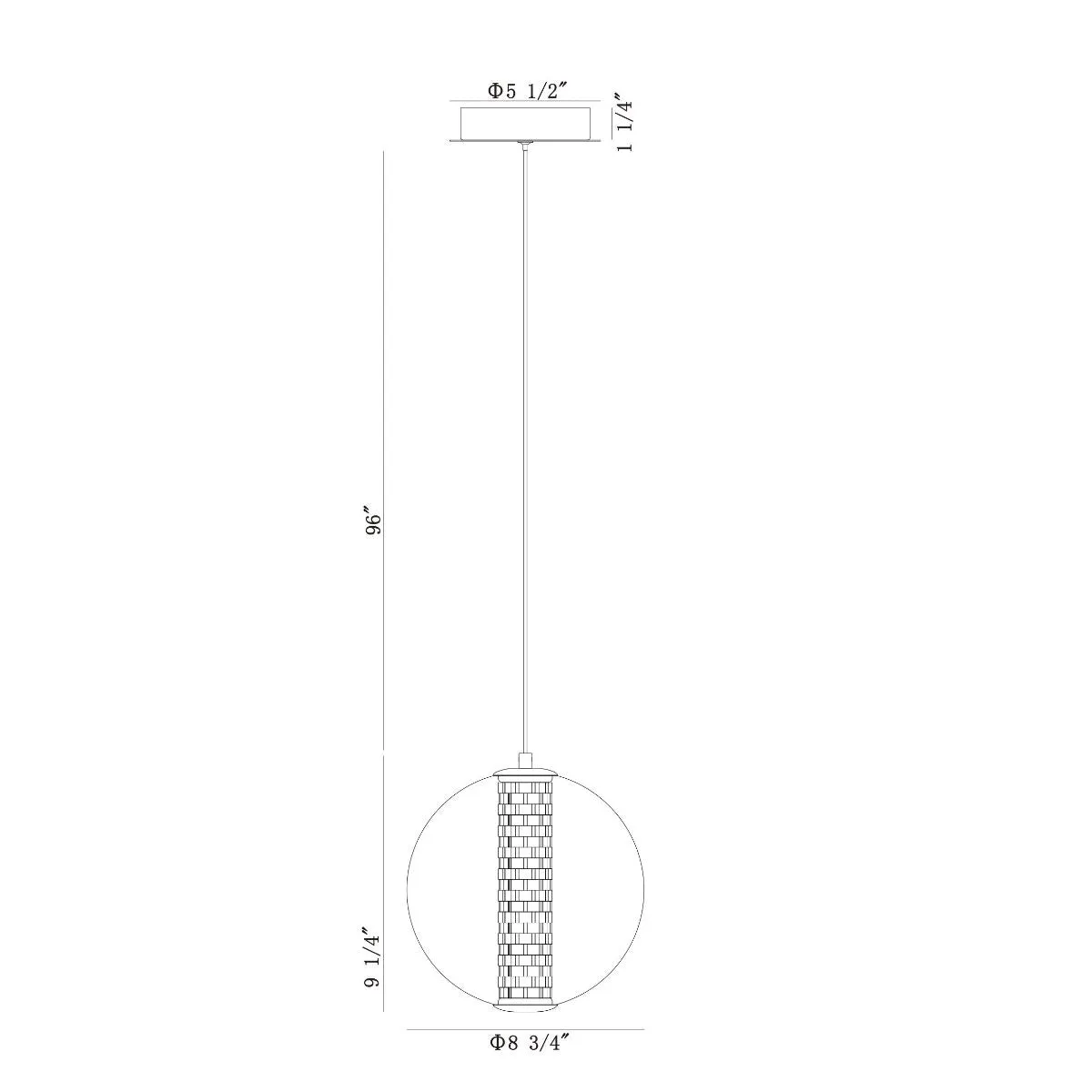 Atomo 9 in. LED Pendant Light Chrome Finish