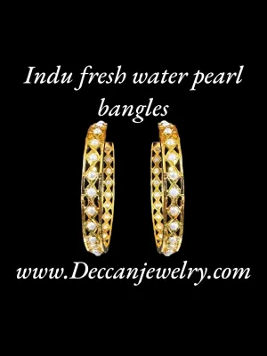 B143 INDU fresh water pearl bangles -1 pair, size 2.6 ( READY TO SHIP )