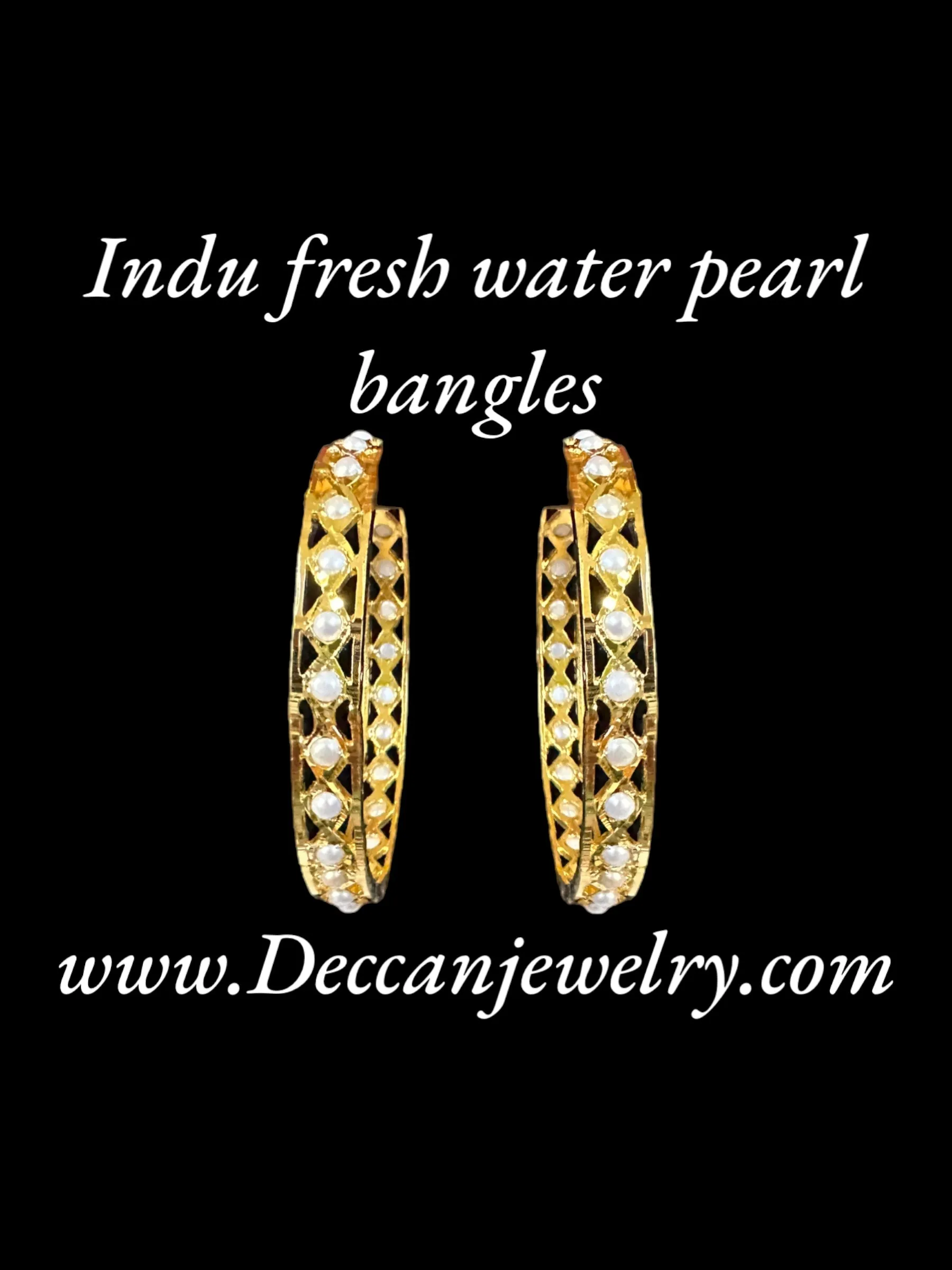 B143 INDU fresh water pearl bangles -1 pair, size 2.6 ( READY TO SHIP )