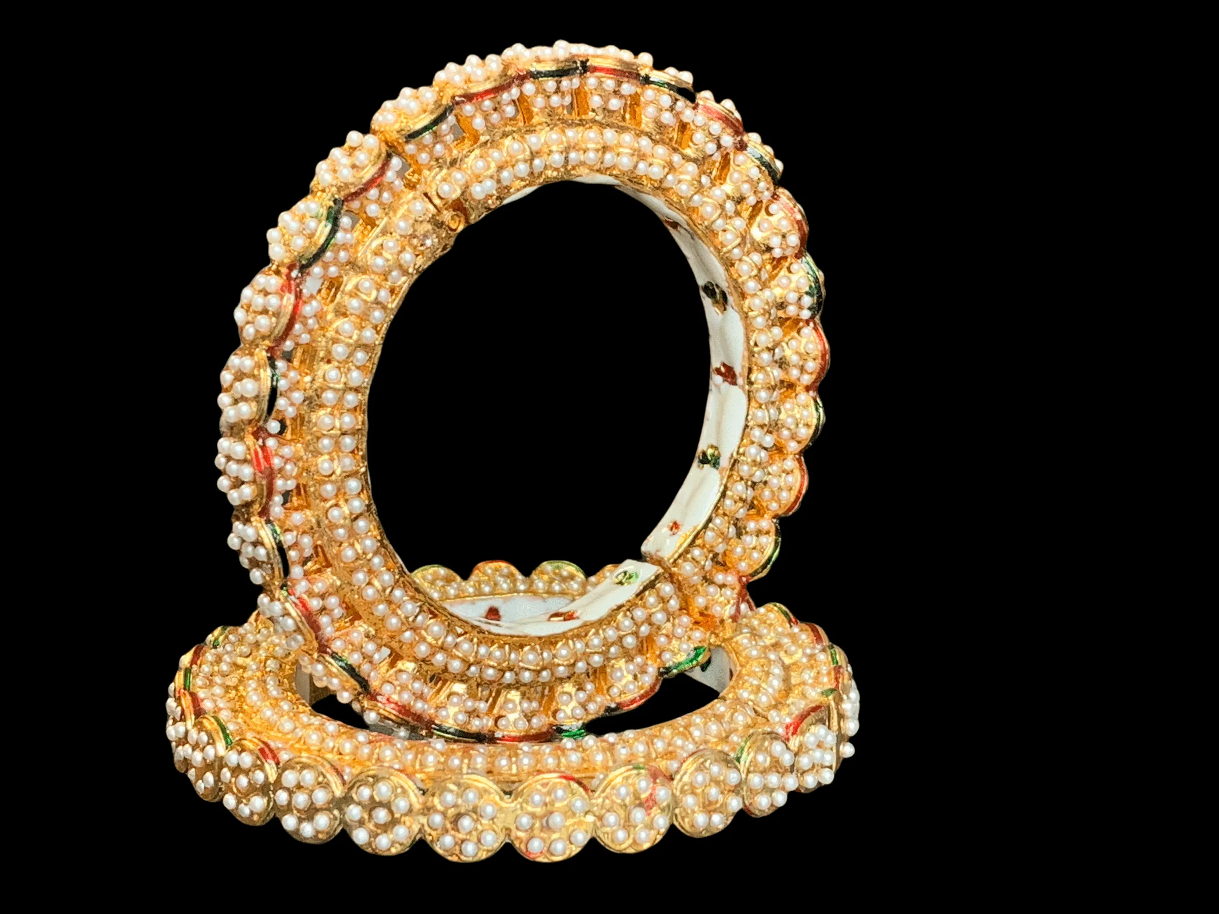 B47 Pearl rajwadi style bangles (READY TO SHIP )