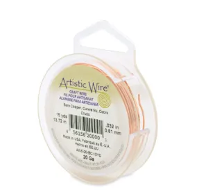 Beadalon, Artistic Wire, 20 Gauge / .81 mm Bare Copper Craft Wire, 15 yd