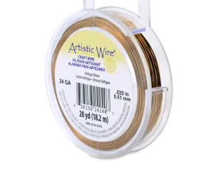 Beadalon, Artistic Wire, 24 Gauge- Antique Brass Color, 15 yd