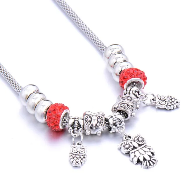 Beaded necklace Couple alloy beads heart-shaped key chain necklace pendant women's retro multi-layer jewelry Sweater chain