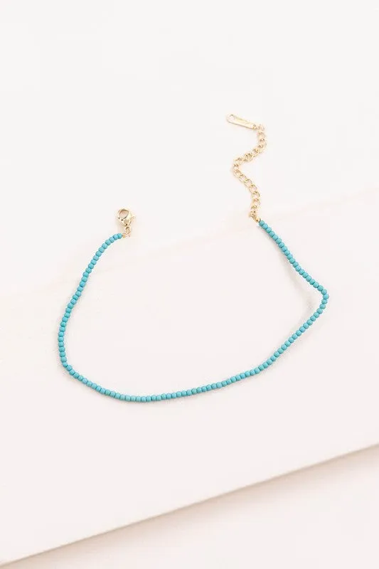 Beaded Turquoise Anklet