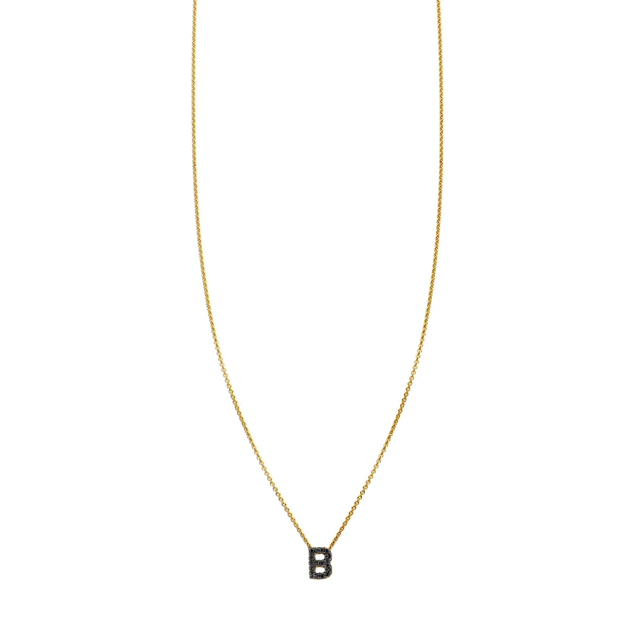 Black Diamond Initial Necklace