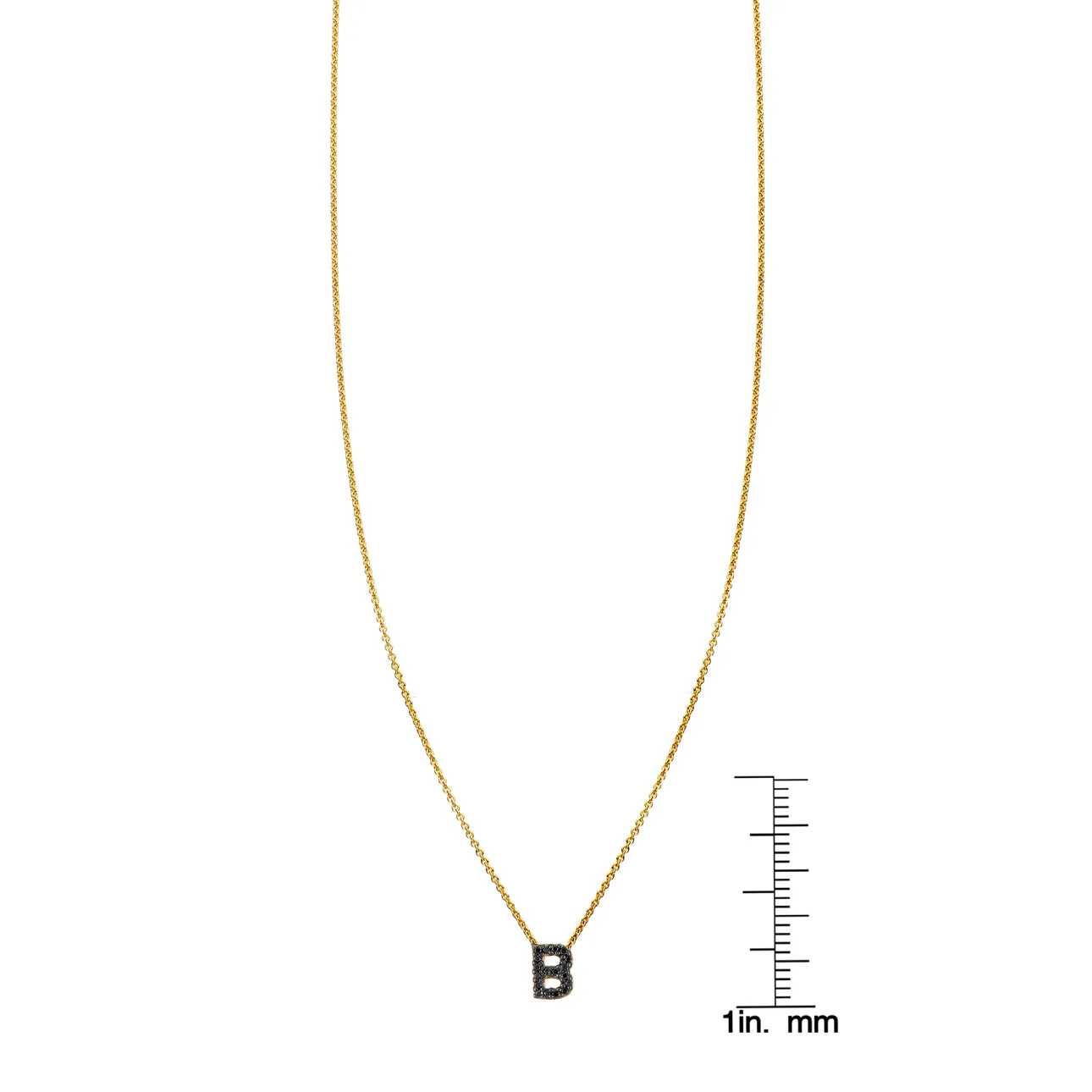 Black Diamond Initial Necklace