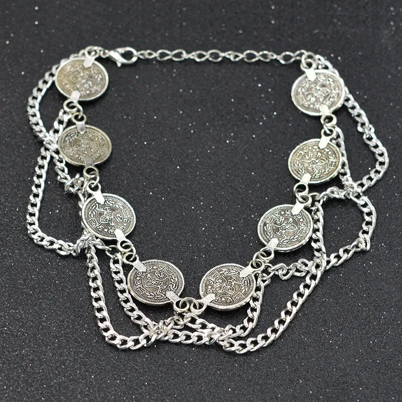 Boho Beach Coin Ankle Bracelet