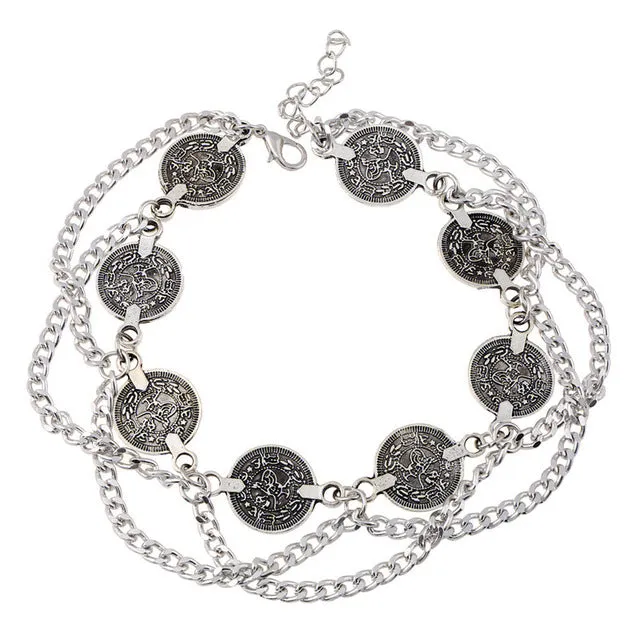 Boho Beach Coin Ankle Bracelet