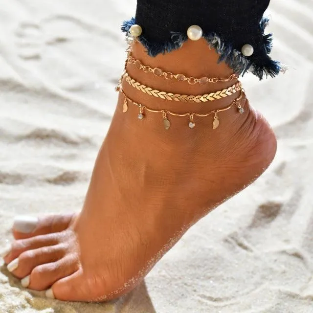 Boho Gold Ankle Bracelets