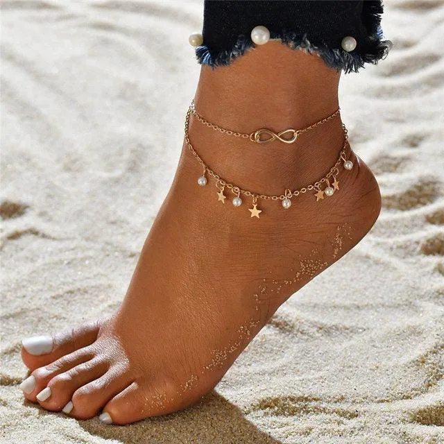 Boho Gold Ankle Bracelets