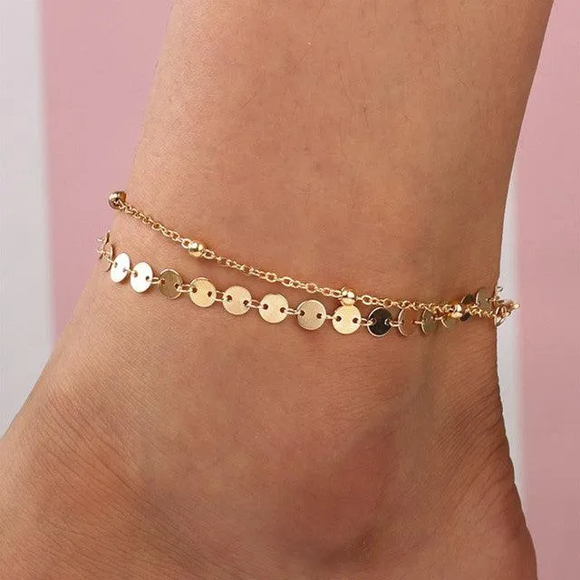 Boho Gold Ankle Bracelets