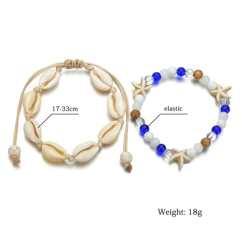 Boho Shell Rope Anklets For Women Crystal Beads Charm Anklet Beach Barefoot Bracelet ankle Leg Chain Foot Jewelry