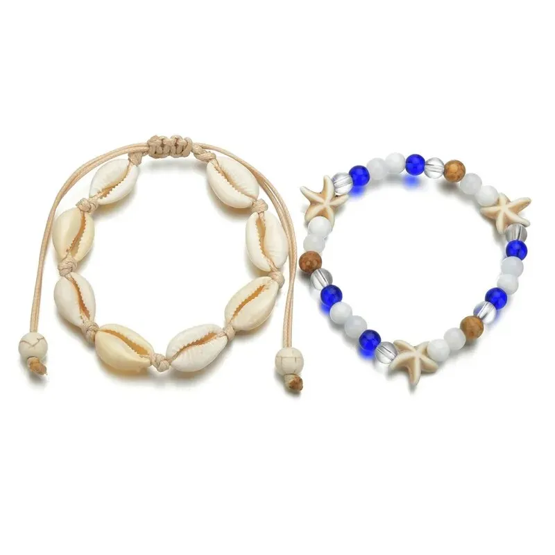 Boho Shell Rope Anklets For Women Crystal Beads Charm Anklet Beach Barefoot Bracelet ankle Leg Chain Foot Jewelry