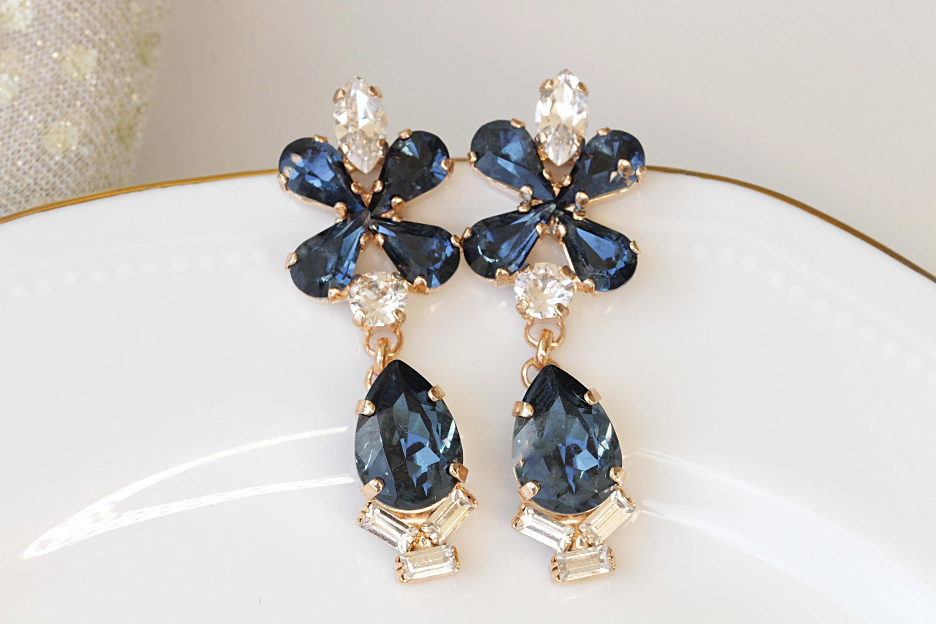 BRIDAL NAVY EARRINGS