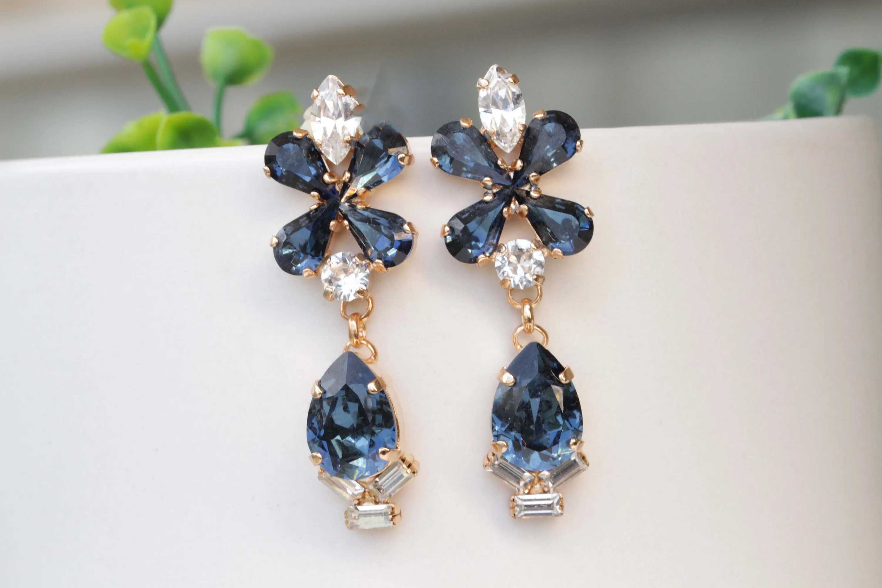 BRIDAL NAVY EARRINGS