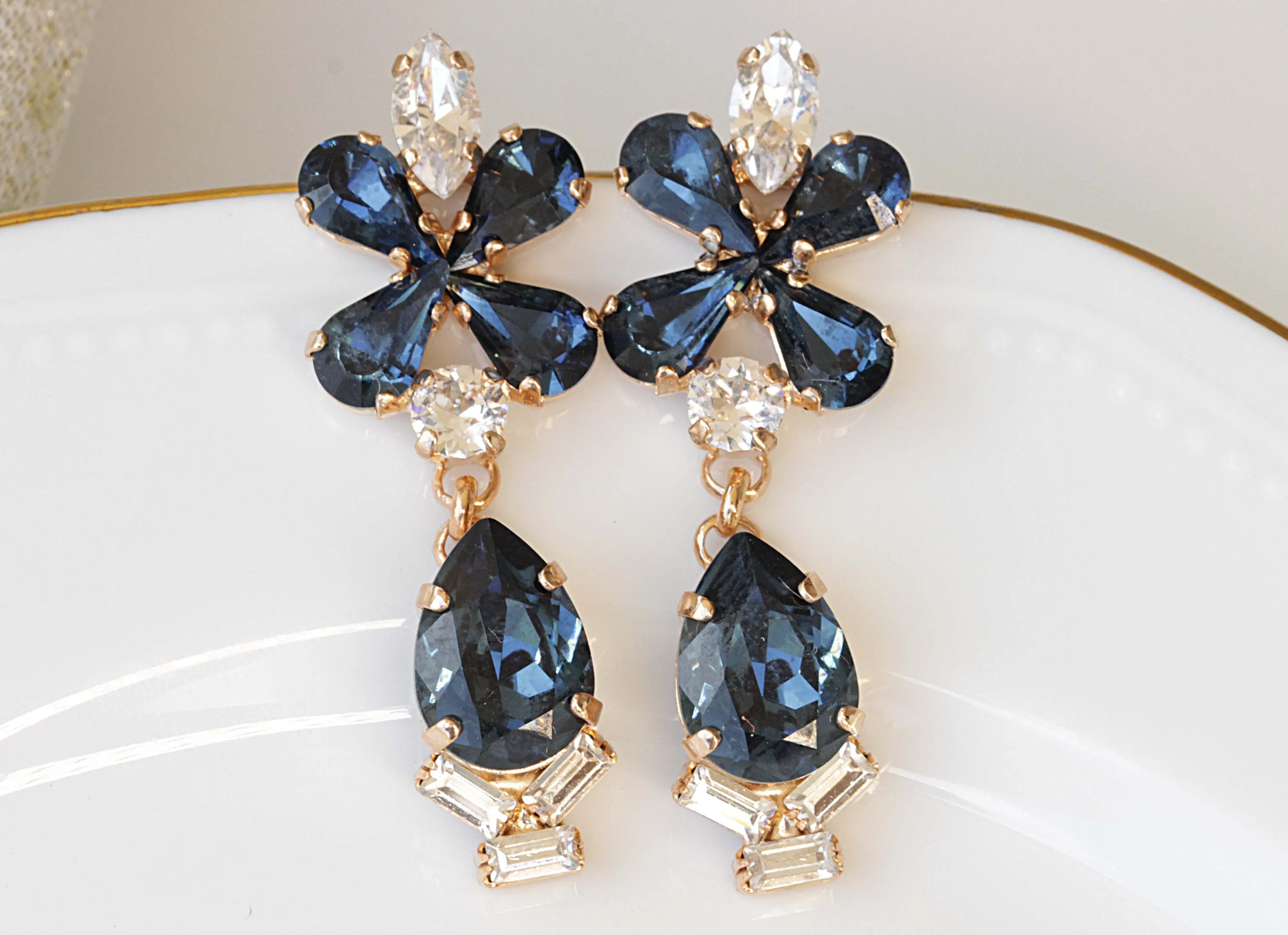 BRIDAL NAVY EARRINGS